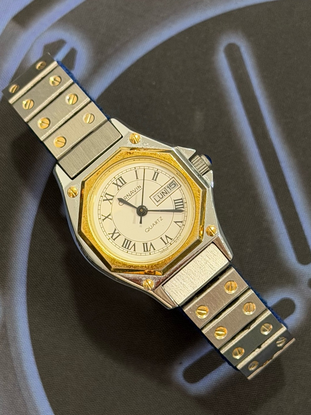 Vintage 1990s Cornavin Pentaflex Octagon 2035 Women’s Watch - Santos Homage